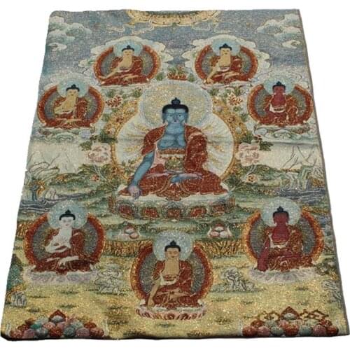 Nepal Thangka portrait pharmacist Buddha Thangka gold silk embroidery pharmacist seven Buddhas