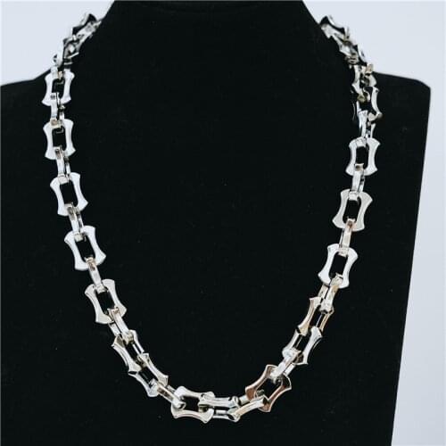 Fashion new titanium steel chain necklace men and women hip-hop hardware chain thick thick necklace hot sale