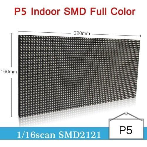 FREE Shipping P5 indoor rgb full color led module SMD2121 black lamp 1/16 scan 32x16cm led module indoor led video panel p5