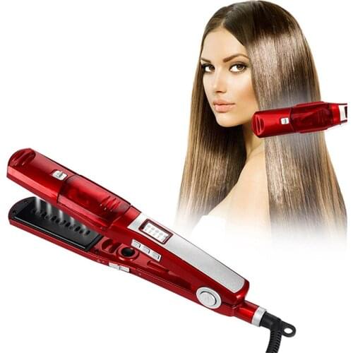 Steam Straighteners for Hair, Ceramic Vapor Steam Flat Iron Hair Straightener, Dual Voltage 2 in 1 Straightening Curling