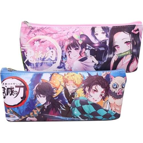 Japan Anime Demon Slayer: Kimetsu No Yaiba Kamado Nezuko Cosplay Student Pen Bag Pencil Case Cosmetic Bag Storage Bag Xmas Gifts