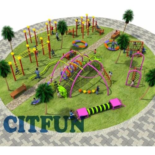 Professional Children Outdoor Combination Play Structure with Slide Amusement Park OP16-251A