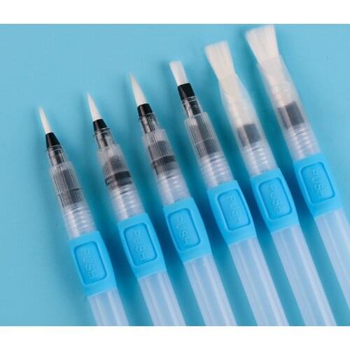 Dropshipping 6Pcs/set Water Brush Large Capacity Barrel Water Color Paint Brush Set Soft Painting Brush For Painting