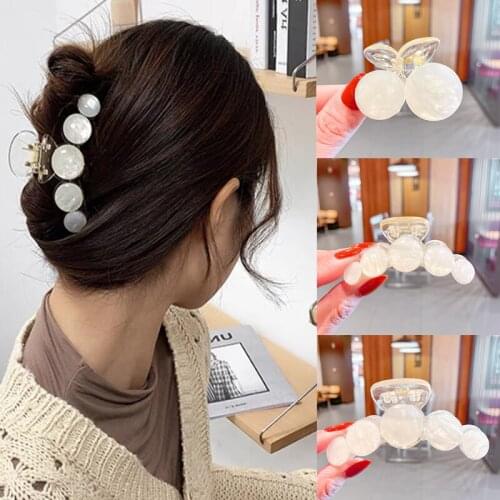 Ruoshui 1pc 47 Styles Elegant Pearl Hair Claws Woman Hairpin Hair Accessories Girl Hair Crab Headwear Hairgrip Fashion Barrettes