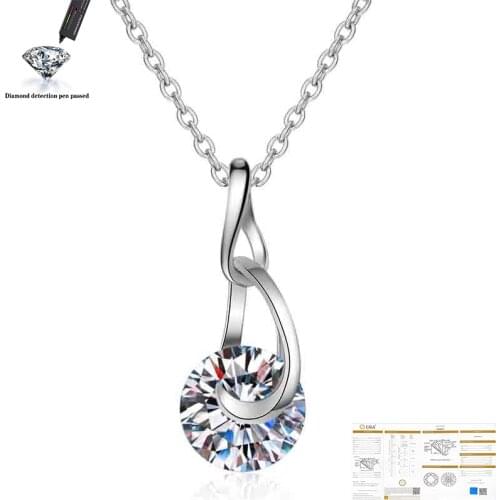 S925 Sterling Silver color Necklace Natural Moissanite Pendant Jewelry for Women Silver 925 Jewelry Bizuteria Collares