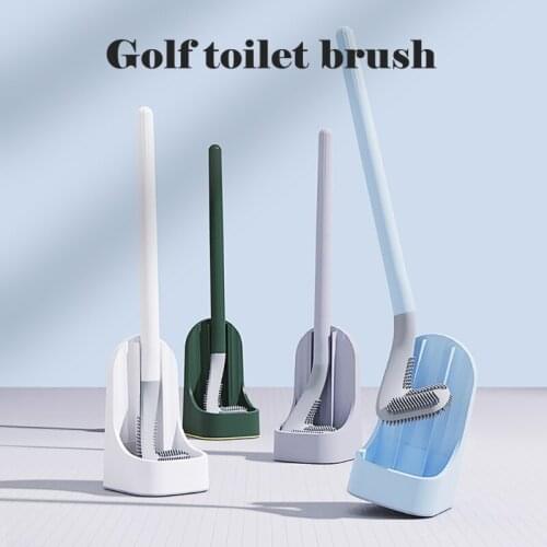Q81C Durable Long Handle Toilet Deep Cleaning Brush Detachable Golf Toilet Brush Set