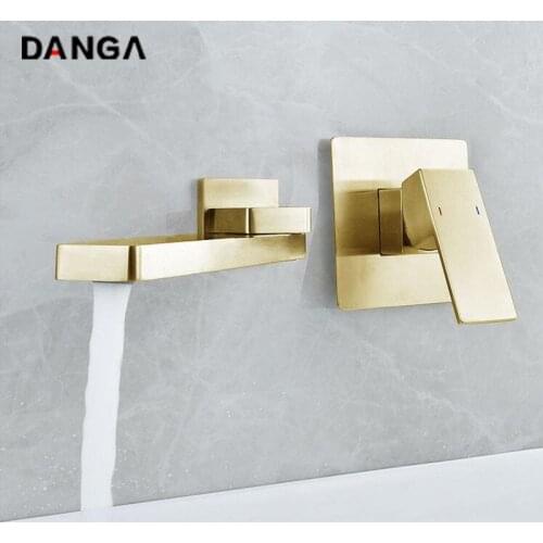 Concealed Basin Faucet Bathroom Sink Tap Bath Mixe Brass Antique Washbasin Faucet In-wall Hot and Cold Swing Foldable Water Tap