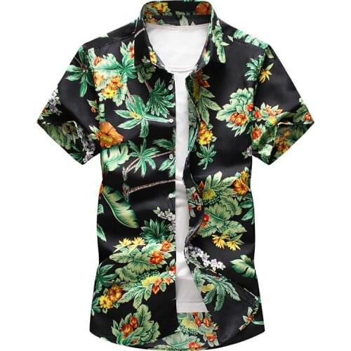 Man Slim Fit Casual Hawaiian Beach Shirt Camisa Masculina New 20 Styles Summer Men Beach Short Sleeve Shirts Multiple Colors