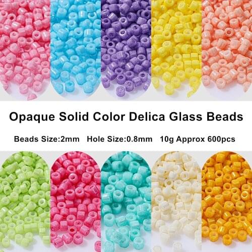2mm Miyuki Delica Glass Japanes Beads Opaque Solid Waist Seed Beads Charm For Jewelry Making Necklace Diy Supplies Accessories