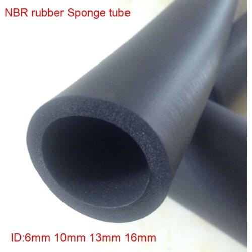 6mm 10mm 13mm 16mm id NBR rubber foaming Smooth Sponge tube Heat Thermal insulation pipe sleeve Anti-collision hand Hollow foam