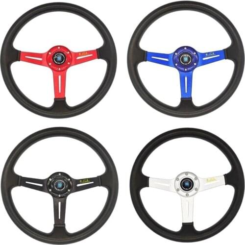 Unversial Leather steering wheel Racing steering wheel sports steering wheel Auto steering wheel PVC steering wheel 14inch 350M