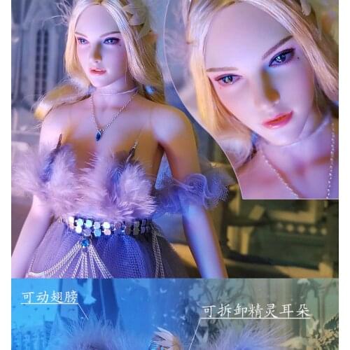1/6 Scale Female Princess Elves Dress Shoes Angle Wings Accessory Clothes Model for 12 inches TBLeague PH Jiaou Action Figures