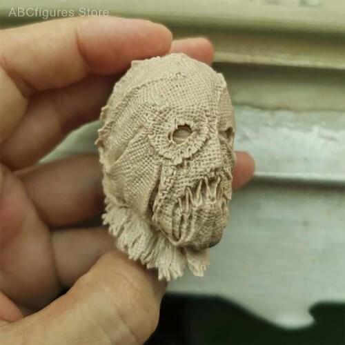 1/6 Scale Unpainted Scarecrow Head Sculpt Jonathan Crane Gotham Head Carved Model for 12 inches Body Accessory In Stock