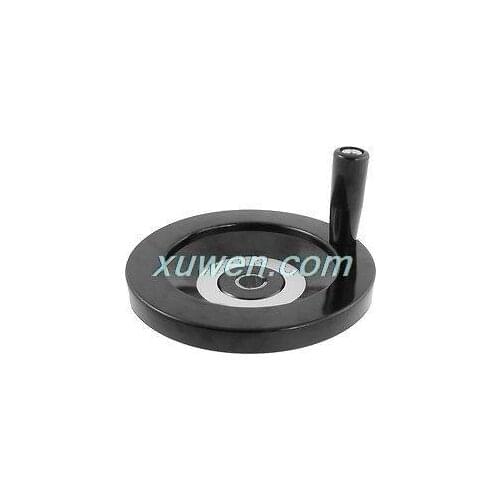 1pcs Plastic Revolving Handle 16mm x 160mm Back Ripple Hand Wheel Black for free shipping