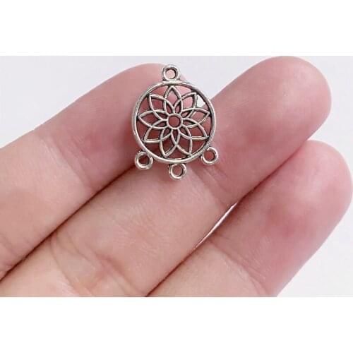 10pcs /Lot 19x14mm Dreamcatcher Charms Tibetan Silver Color Pendant For Making Fit DIY Jewelry Handmade Accessories Crafts