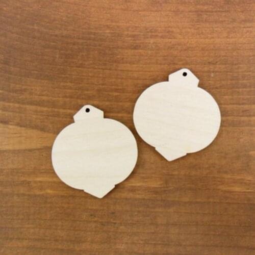 50 pcs Wood Earring Ball Ornaments Shapes Select a Size 2"