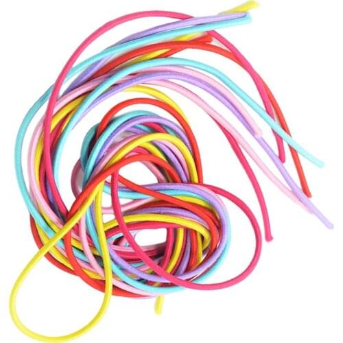 6 Pcs Rubber Elastic Hair String Handcraft Accessories 100cm Multi-Color
