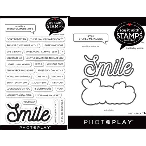 CH 2021New Arrival SMILE Metal Cutting Dies and stamps DIY Scrapbooking Card Stencil Paper Handmade Album Wedding Decor