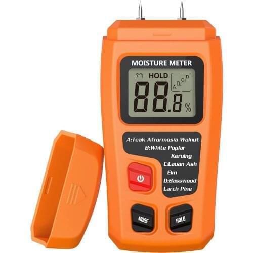 Digital Pin-Type Moisture Meter Moisture Tester Detector with LCD Display for Measuring Wood Building Material Hardwood Floor