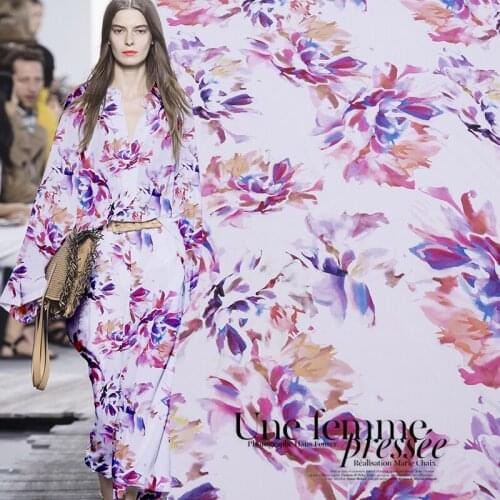 138cm wide natural silk fabric meter 14 mm digital inkjet silk crepe de chine fabric print dress fabric wholesale silk cloth