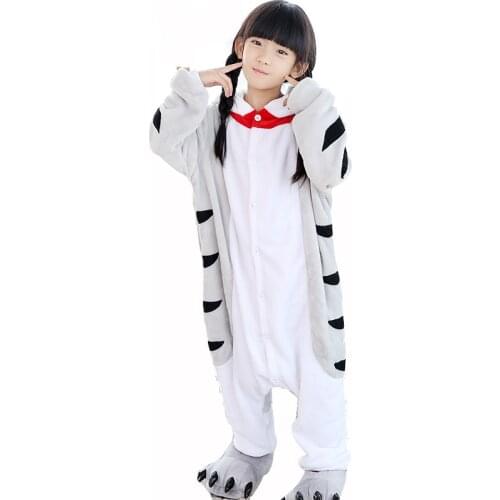 Cute Chi Cat Onesie Child Kigurumi Kids Animal Overall Boy Girl One-Piece Suit Festival Party Pajama Cheese Cat Cosplay Costume