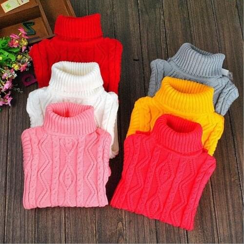 Baby Sweater Boy Pullover Meninos Turtleneck Winter Children Girls White Black . Red Clothing Teenage Clothes Size 12