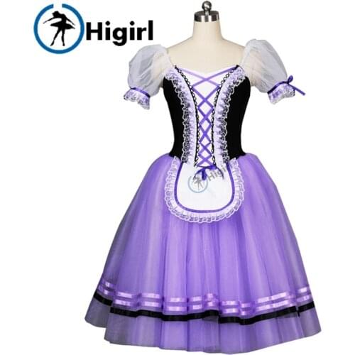 Purple giselle ballet tutu for girls dresses brown ballerina dress kids pink Romantic ballet tutu dressBT8904C