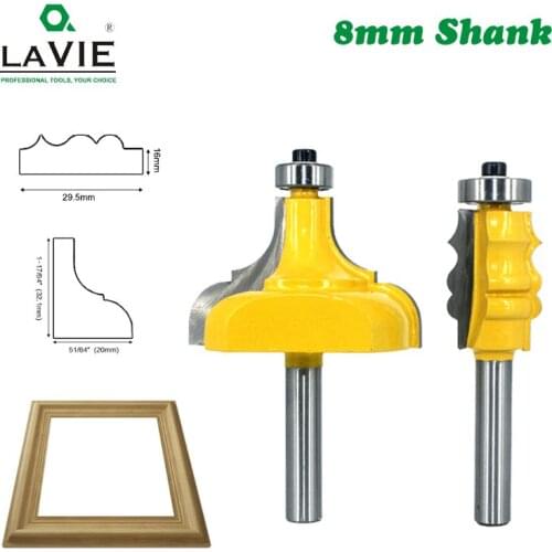 LAVIE 8mm Shank Picture Frame Router Bits Tenon Tungsten Carbide Line Bit Woodworking Milling Cutter for Wood MC02188