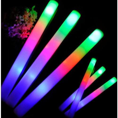 Concert fluorescent rod manufacturers flashing led gift large electronic led colorful glowing sponge rod foam fluorescent rod