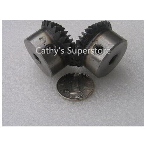 Bevel Gear a pair 20T 1.5 Mod M Modulus ratio 1:1 Bore 8mm 45# Steel Right Angle Transmission parts tank model RC car model DIY