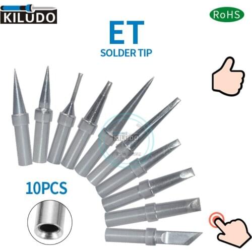 KILUDO 10PCS Weller ETU ETR ETS ETL ETT ETKN ETA ETB ETC ETD WES51 Iron Head Et Series WES50/WES51 Soldering Station Tip