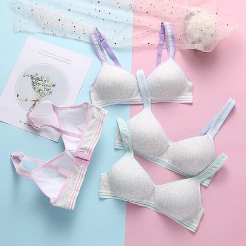 Girls Sports Bra Teenager Underwear Training Bras Wireless Thin Student Underwear Puberty Clothing for Teenage Girl 15-18Y
