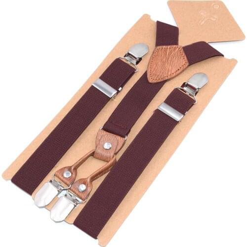 New arrival children 4 clips suspensorio masculino Soild Color Baby Suspenders Clip-on Y-Back Suspenders for boys and girls