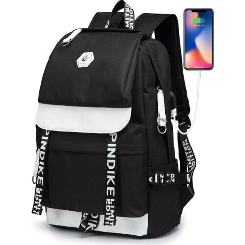 New Men USB charging laptop backpack for teenage students girls boys school bag Female mochilas travel bagpack