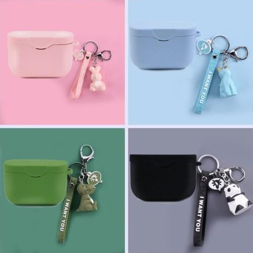 Cartoon For Sony WF-1000XM3 Case cute Panda/Rabbit keychain Earphone Cover for Sony WF1000XM3 Cover Non-slip Soft case