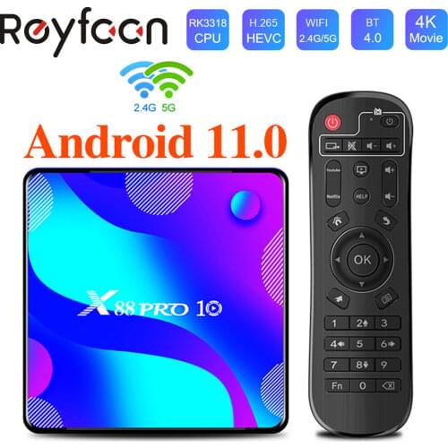 TV Box Android 10 X88 PRO 10 4G 64GB 32GB Rockchip RK3318 1080p 4K 5G Wifi Support Google Play Store Youtube Set Top Box Media p
