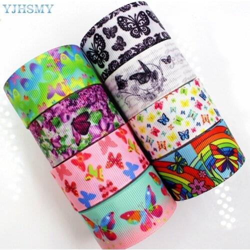 YJHSMY 185174 25mm 10 Code Colorful Cartoon Butterfly Pattern Printing DIY Manual Material Gift Birthday Gift