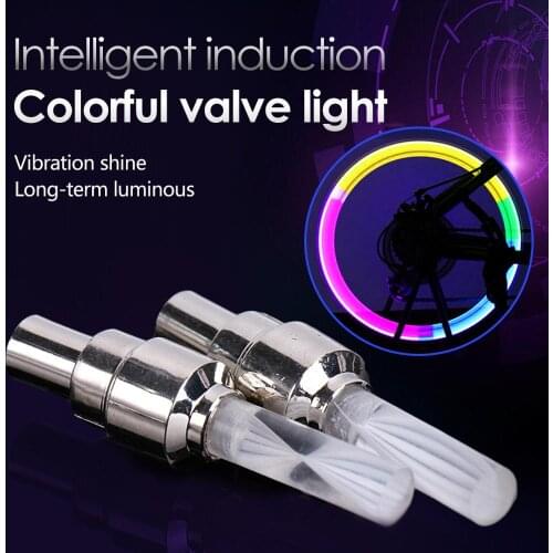 1 Pair Bicycle Tire Lights with Batteries Wheel Spoke Colourful LED Bike Valve Stem Lights Tyre Cap Lamp for MTB Road Bike Night