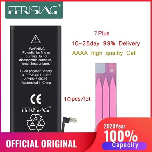 10Pcs/lot 100% Capacity Cell Phone Battery For iPhone 7 Plus 7P Repair bateria Replacement Batteries 7Plus Fast Delivery