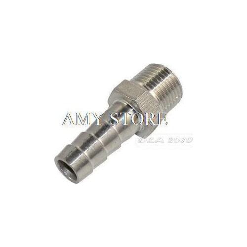 10pcs Stainless steel 1/4" Male BSPT thread Pipe fitting x 8mm barb Hose Tail Connector