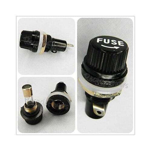 10 x Fuse Holder Chassis/Panel Mount for Glass Tube Fuses 5 x 20mm case