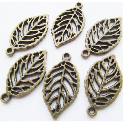 100pcs 14mmx28mm Antique bronze/Antique Silver tone Small Hollow Peace Leaf Pendant Charm/Finding,DIY Aceesory Jewelry Making