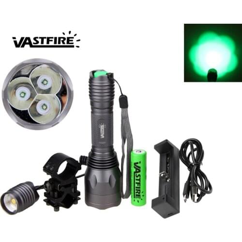 10000Lm Q5 LED Tactical 250yard Hunting Flashlight Pistol Weapon Light+20mm Weaver Picatinny Gun Mount+Switch+18650+USB Charger