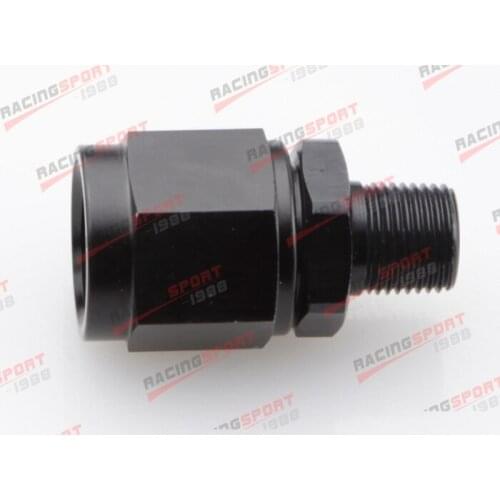 10AN AN10 Female To 3/8" NPT Male Straight Aluminum Swivel Adapter Fitting Black