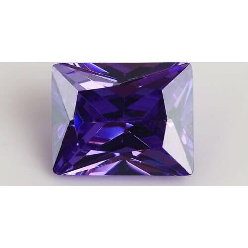 50PCS 3x4~13x18mm Rectangle Shape Princess cut Violet Loose cz stone Synthetic Gems Cubic Zirconia For DIY Jewelry Stone