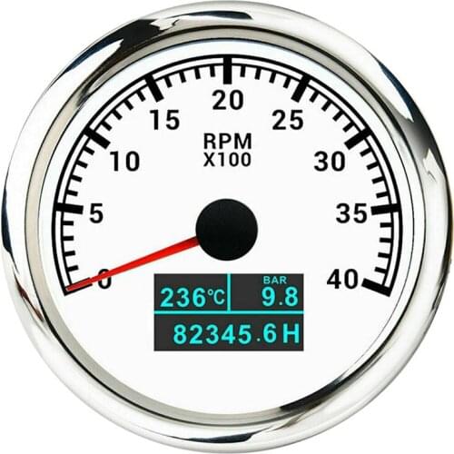 85MM 3-in-1 Multi-Function Tachometer Pressure Gauge Tachometer Water Temperature for Cars and Boats