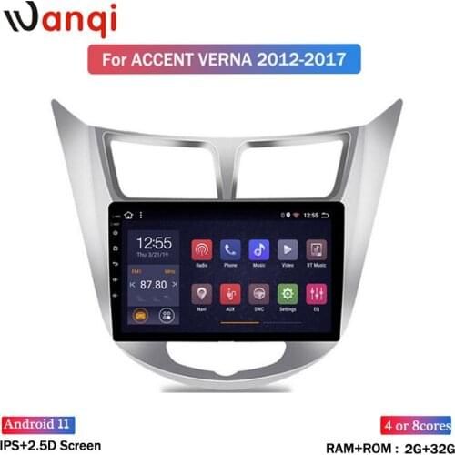 2G RAM 32G ROM wan qi 9 inch Car Radio Multimedia Video Player Navigation GPS Android 8.1 For hyundai Accent verna 2012-2016