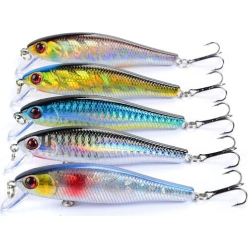 1PCS Minnow Fishing Lure Artificial Hard Bait Bionic 3D Eyes 8.5cm 9.2g Floating Wobbler Crankbait Bass Trolling Fishing Tackle