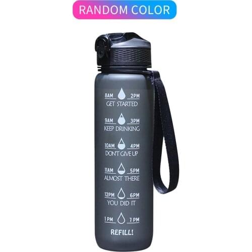 1pc Water Bottle Bounce Cover With Graduated Straw Sports Fitness Gym Water Bottle Clear Drinking Bottles Random Color