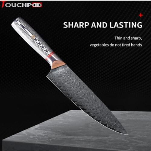 Cutelo Professional 8" Damascus Steel Chef Knife Japanese VG10 Core Blade Razor Sharp Kitchen Knives G10 Handle Meat Slicer